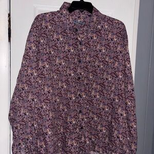 Alan Flusser Purple Paisley Button Down Shirt